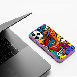 Чехол iPhone 11 Pro матовый Cartoon Salad, цвет: 3D-фиолетовый — фото 2