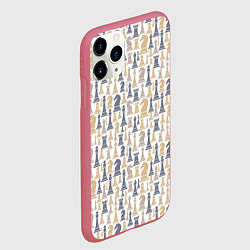 Чехол iPhone 11 Pro матовый Шахматы фигуры, цвет: 3D-малиновый — фото 2