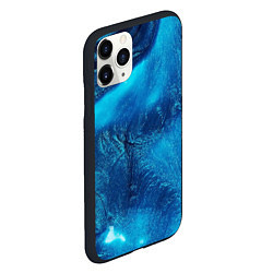 Чехол iPhone 11 Pro матовый Синий абстрактный фон, цвет: 3D-черный — фото 2