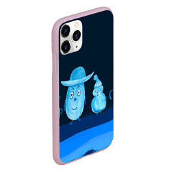 Чехол iPhone 11 Pro матовый Смешные маленькие человечки в шляпках 3D, цвет: 3D-розовый — фото 2