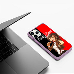 Чехол iPhone 11 Pro матовый Саша Attack on Titan, цвет: 3D-сиреневый — фото 2