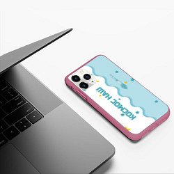 Чехол iPhone 11 Pro матовый ROSCOSMOS kids, цвет: 3D-малиновый — фото 2