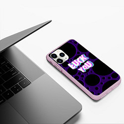Чехол iPhone 11 Pro матовый Фраза - Luck You, цвет: 3D-розовый — фото 2