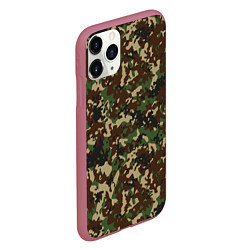 Чехол iPhone 11 Pro матовый Камуфляж Излом, цвет: 3D-малиновый — фото 2