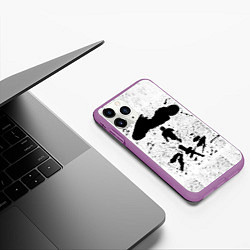 Чехол iPhone 11 Pro матовый Akira черный постер, цвет: 3D-фиолетовый — фото 2