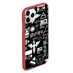 Чехол iPhone 11 Pro матовый 30 Seconds to Mars - Glitch, цвет: 3D-красный — фото 2