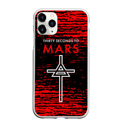 Чехол iPhone 11 Pro матовый 30 Seconds to Mars - До марса 30 сек, цвет: 3D-белый