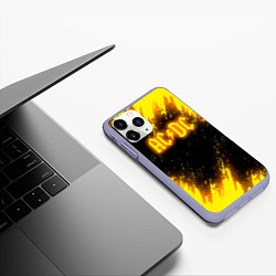 Чехол iPhone 11 Pro матовый ACDC - Neon, цвет: 3D-светло-сиреневый — фото 2