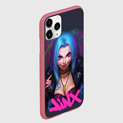 Чехол iPhone 11 Pro матовый League Of Legends ARCANE JINX, цвет: 3D-малиновый — фото 2