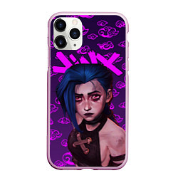 Чехол iPhone 11 Pro матовый League Of Legends ARCANE JINX НЕОН, цвет: 3D-розовый