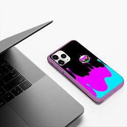 Чехол iPhone 11 Pro матовый 6IX9INE Подтеки Красок, цвет: 3D-фиолетовый — фото 2