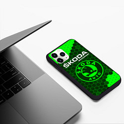 Чехол iPhone 11 Pro матовый SKODA Autosport - Графика, цвет: 3D-черный — фото 2
