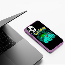 Чехол iPhone 11 Pro матовый Бульбатулху - Покемоны, цвет: 3D-фиолетовый — фото 2