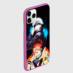 Чехол iPhone 11 Pro матовый Сукуна и Сатору Годжо просто великолепны Магическа, цвет: 3D-фиолетовый — фото 2