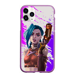 Чехол iPhone 11 Pro матовый ДЕРЗКАЯ ДЖИНКС Arcane League Of Legends, цвет: 3D-фиолетовый