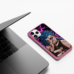 Чехол iPhone 11 Pro матовый Arcane League Of Legends JINX ПАУДЕР, цвет: 3D-малиновый — фото 2