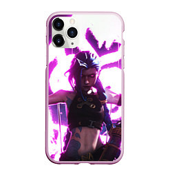 Чехол iPhone 11 Pro матовый Arcane League Of Legends JINX NEON, цвет: 3D-розовый