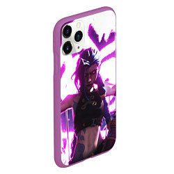 Чехол iPhone 11 Pro матовый Arcane League Of Legends JINX NEON, цвет: 3D-фиолетовый — фото 2