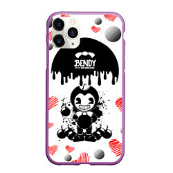 Чехол iPhone 11 Pro матовый BOMB LOVE BENDY AND THE INK MACHINE, цвет: 3D-фиолетовый