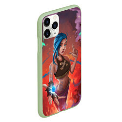Чехол iPhone 11 Pro матовый Arcane League Of Legends - Джинкс Паудер, цвет: 3D-салатовый — фото 2