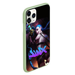 Чехол iPhone 11 Pro матовый League Of Legends Arcane ДЖИНКС ПАУДЕР, цвет: 3D-салатовый — фото 2