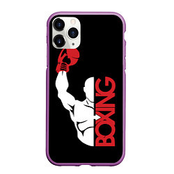 Чехол iPhone 11 Pro матовый Бокс Boxing, цвет: 3D-фиолетовый