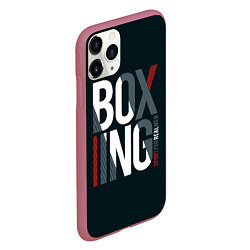 Чехол iPhone 11 Pro матовый Бокс - Boxing, цвет: 3D-малиновый — фото 2