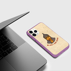 Чехол iPhone 11 Pro матовый Ни слова о полку Игореве full, цвет: 3D-фиолетовый — фото 2