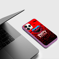 Чехол iPhone 11 Pro матовый Poppy Playtime летучие мыши, цвет: 3D-фиолетовый — фото 2