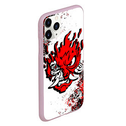 Чехол iPhone 11 Pro матовый SAMURAI CYBERPUNK 2077 RED LOGO, цвет: 3D-розовый — фото 2