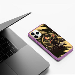 Чехол iPhone 11 Pro матовый Bendy And The Ink Machine Бенди, цвет: 3D-фиолетовый — фото 2