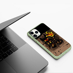 Чехол iPhone 11 Pro матовый Bendy And The Ink Machine мрачный, цвет: 3D-салатовый — фото 2