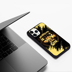 Чехол iPhone 11 Pro матовый Bendy And The Ink Machine круг, цвет: 3D-черный — фото 2