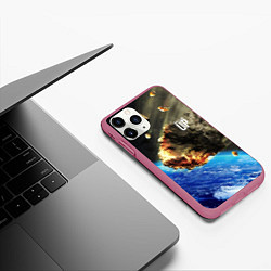 Чехол iPhone 11 Pro матовый Комета, перед столкновением с Землёй!, цвет: 3D-малиновый — фото 2