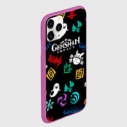 Чехол iPhone 11 Pro матовый Электро стихия Геншин, цвет: 3D-фиолетовый — фото 2