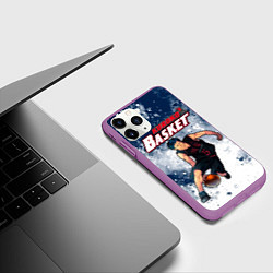 Чехол iPhone 11 Pro матовый Kuroko no Basuke, Aomine Daiki Дайки Аомине, цвет: 3D-фиолетовый — фото 2