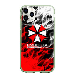 Чехол iPhone 11 Pro матовый Umbrella Corporation Fire, цвет: 3D-салатовый