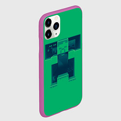 Чехол iPhone 11 Pro матовый Побег от криперов, цвет: 3D-фиолетовый — фото 2