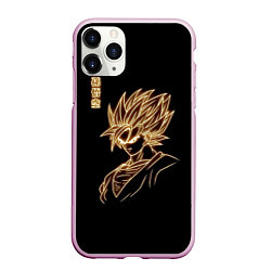 Чехол iPhone 11 Pro матовый Гоку неоновый Dragon Ball, цвет: 3D-розовый