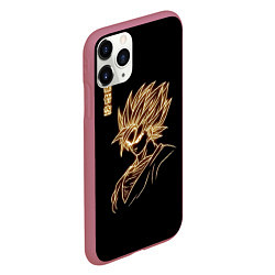 Чехол iPhone 11 Pro матовый Гоку неоновый Dragon Ball, цвет: 3D-малиновый — фото 2