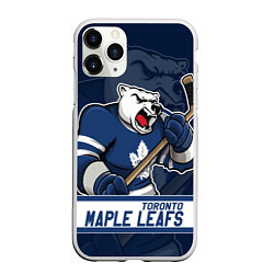 Чехол iPhone 11 Pro матовый Торонто Мейпл Лифс, Toronto Maple Leafs Маскот, цвет: 3D-белый