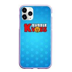 Чехол iPhone 11 Pro матовый Bubble kvass logo, цвет: 3D-сиреневый