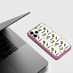 Чехол iPhone 11 Pro матовый Плохой Парень мем, цвет: 3D-малиновый — фото 2