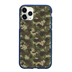 Чехол iPhone 11 Pro матовый Камуфляж для Леса, цвет: 3D-тёмно-синий
