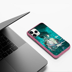 Чехол iPhone 11 Pro матовый Сяо Адепт Genshin impact, цвет: 3D-малиновый — фото 2