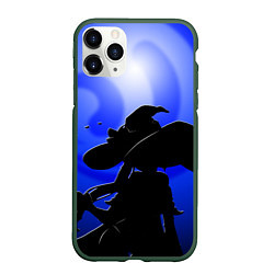 Чехол iPhone 11 Pro матовый МОНА АСТРОЛОГ MONA ГЕНШИН ИМПАКТ, цвет: 3D-темно-зеленый