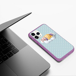 Чехол iPhone 11 Pro матовый Спящий кролик, цвет: 3D-фиолетовый — фото 2