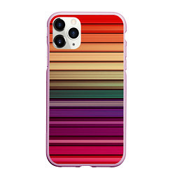 Чехол iPhone 11 Pro матовый CUBER RAINBOW, цвет: 3D-розовый