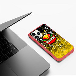 Чехол iPhone 11 Pro матовый Geometry Dash demon, цвет: 3D-красный — фото 2