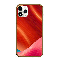 Чехол iPhone 11 Pro матовый Структура линий, цвет: 3D-коричневый